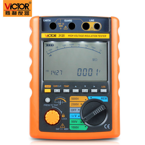 胜利仪器VC3125数字绝缘电阻测试仪 高压兆欧表5000V/2500V
