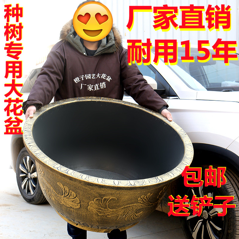 特大号花盆树脂加厚仿陶瓷铁树大花盆 超大果树阳台庭院种树花盆