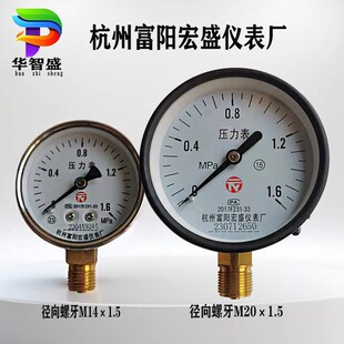 杭州富阳宏盛压力表Y60/100气水油压表0-1.6/2.5Mpa高温蒸汽仪表