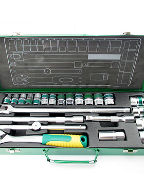 Berry Lion/百威狮 24件套筒组套工具 铬钒钢套筒 汽车维修工具