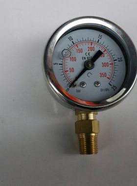 耐震注油压力计  径向 耐震压力表 YTN40 25BAR 350PSI 40-47mm