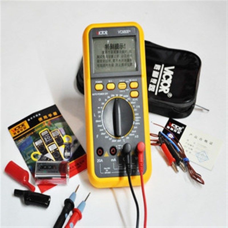 原装深圳胜利 VC9808+ 数字万用表 可测电感 电容 频率 温度