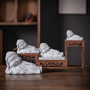 创意卧佛小如来茶宠摆件释迦牟尼微景观盆栽桌面家居装饰鱼缸造景