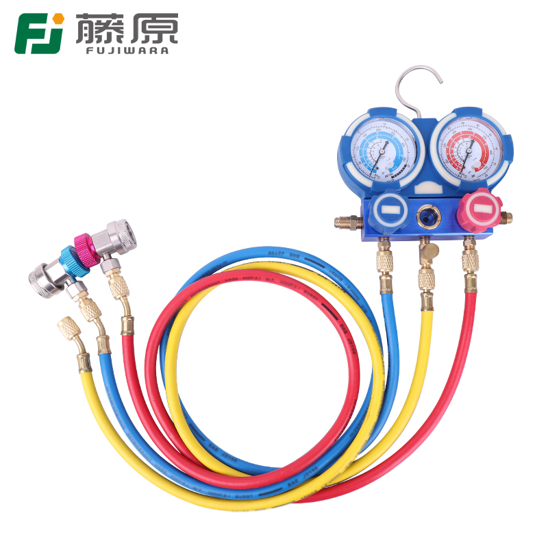 藤原汽车空调加氟工具压力表R22/R410a冷媒制冷剂雪种加液充氟表