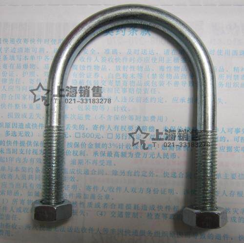 镀锌铁U型卡钢管卡固定卡箍U字螺丝抱箍M10*35 42 48 60 76 89mm