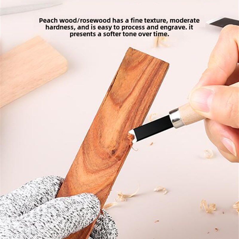 桃木雕刻工具手工diy木料材料包紫檀木发簪梳子手串木工雕刻工具