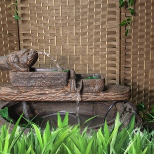 中国风仿古仿青石禅意桌面花盆水仙盆石头怀旧做旧三层流水缸花盆