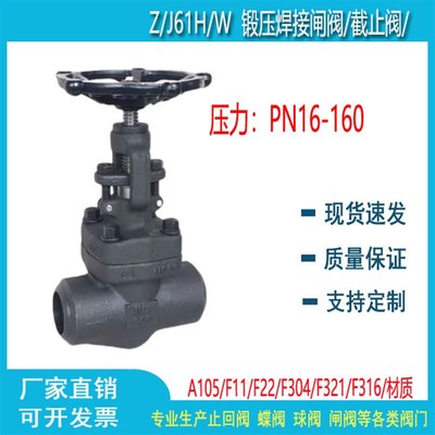 锻压焊接闸阀/截止阀/F304/F321/F316材质 Z/J11/61W PN16-PN100