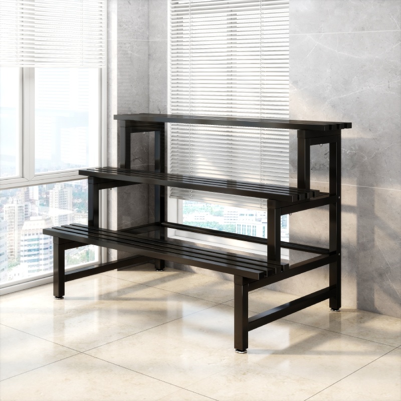 花架置物架阳台户外室外阶梯式不锈钢多层花盆架客厅落地多肉架子