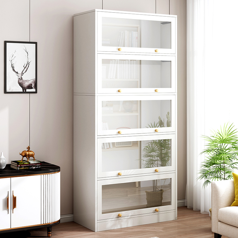 书柜置物架落地客厅防尘书架带门家用收纳柜子置物柜展示柜储物柜