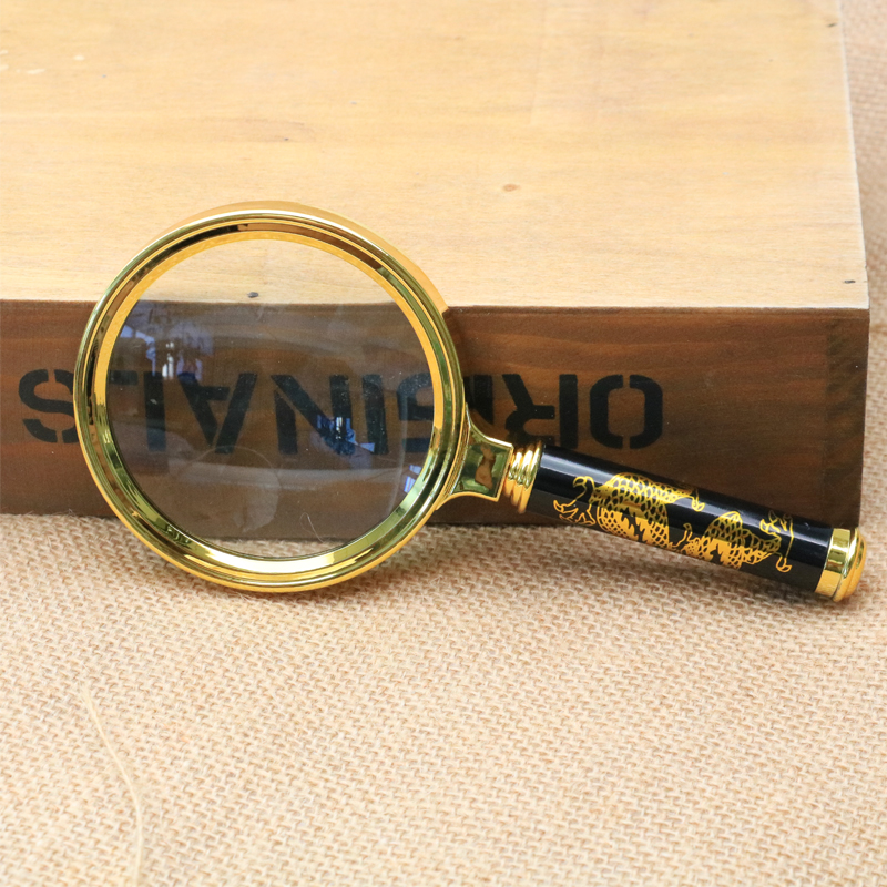 沪镜龙柄光学玻璃6倍放大镜阅读镜集邮古玩珠宝珠宝手持式放大镜