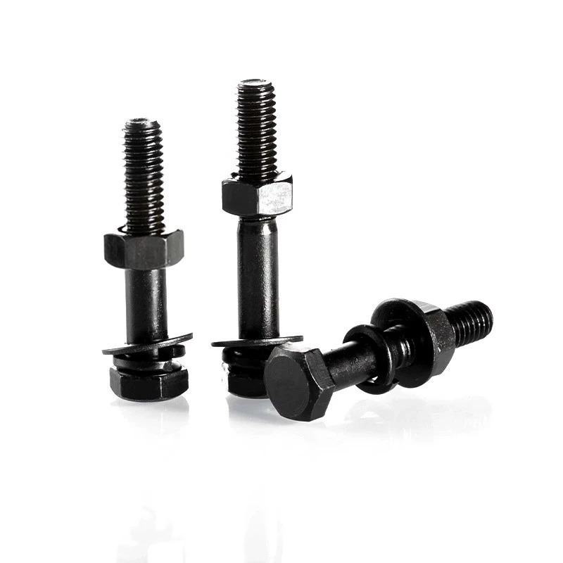 半牙外六角螺栓8.8级高强度螺母平弹垫套装发黑M4M5M6M8M10M12-30