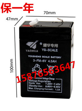 耀华XK3190-A12+E称重显示器电瓶 小地磅快递台秤电池6v4ah5现货