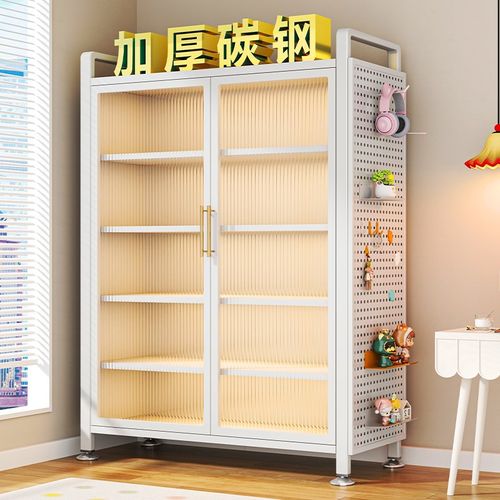 钢制书柜带门儿童书架防尘储物柜客厅展示柜家用阳台收纳柜置物架