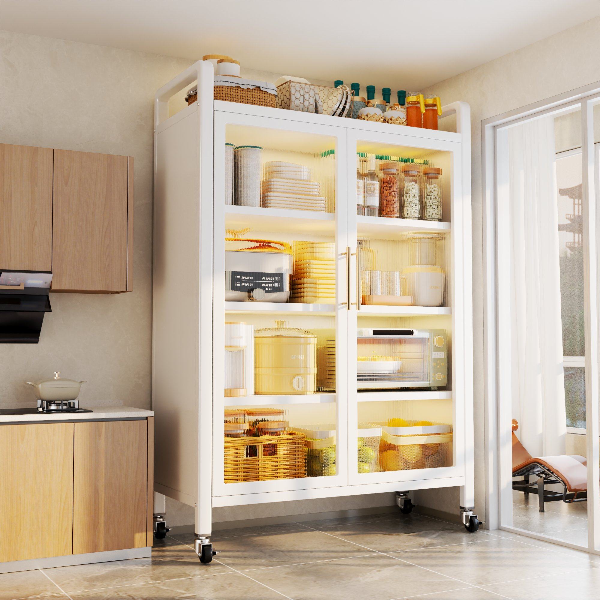 家用厨房置物柜落地多功能移动橱柜碗柜多层餐边柜收纳微波炉架子,农用物资,苗木固定器/支撑器,淘宝优惠券,粉丝福利购,淘宝优惠卷