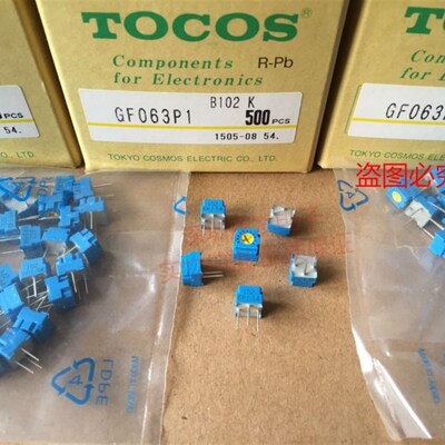 原装日本TOCOS 单圈顶调 精密可调电阻GF063P1 B102K同用3362P 1K