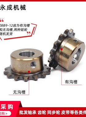 SCS高品质成型孔链轮4分10齿 08B10T 外径45.2 精车内孔键槽顶丝