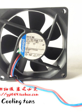 全新原装德国ebmpapst风扇8412NH 8CM12V 2.2W/2.8W 两线 双滚珠