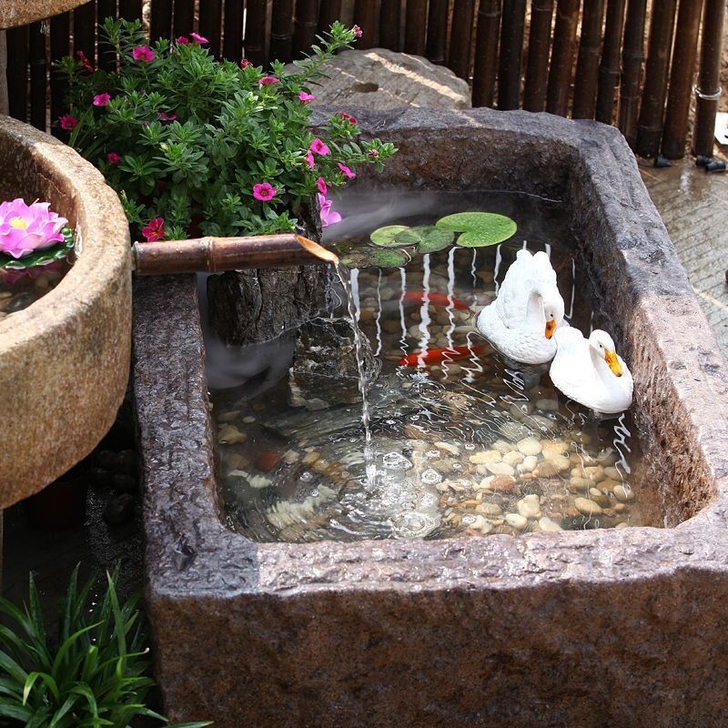 石磨假山石配件流水磨盘r民宿景观装饰阳台庭院花园喷泉摆件造威