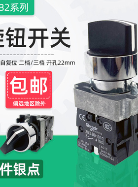 二档转换开关XB2BD21C旋钮XB2BD25C自锁自复位两位选择按钮BE101C
