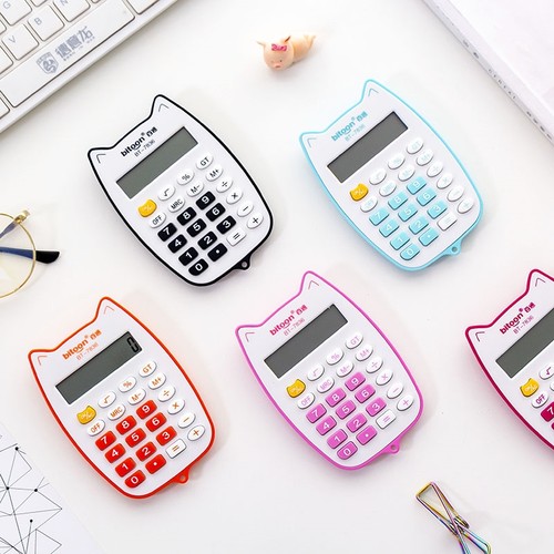 小号迷你计算器小学生卡通可爱糖果色少女心小型随身便携式计算机