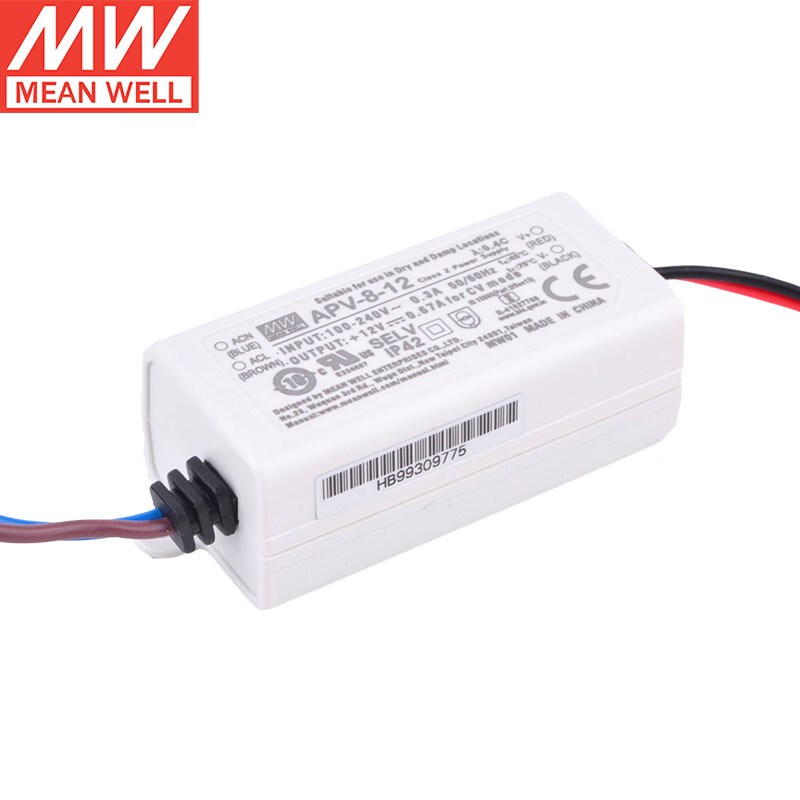 台湾明纬APV-8 LED电源 CCC认证 (8W左右) APV-8-12 12V0.67A输出