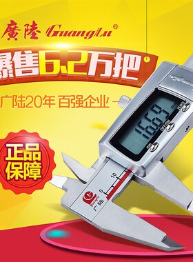 广陆量具0-150-200-300mm电子数显卡尺 不锈钢游标卡尺高精度迷你