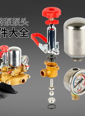 适用三缸柱塞泵打药机配件汽油喷雾器调压阀回水座钢珠水封压力阀