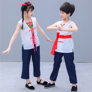 六一王二小演出服儿童小红军八路军农民百姓村姑演出服汉奸鬼子服