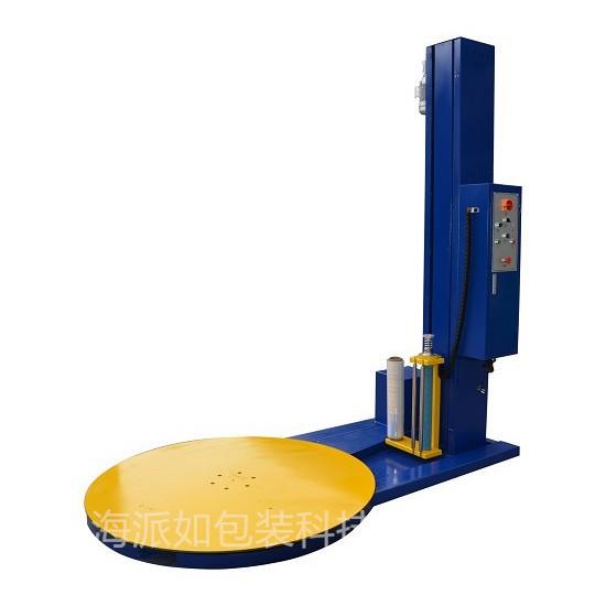 全自动带斜坡标准件纸箱托盘缠绕包膜机自动栈板打包缠膜机加压