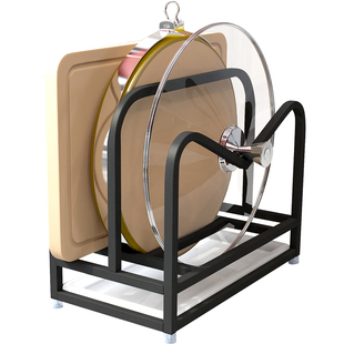 双层不锈钢锅盖架厨房砧板架子座家用放切菜板案板收纳Y置物架黑