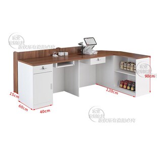 超市收银台拐角吧台桌店铺u摆货大型柜台便利店商店小卖铺转角前