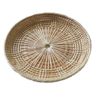 早上好商店天然藤编t8寸盘托盘面包篮果篮收纳盘多用盘