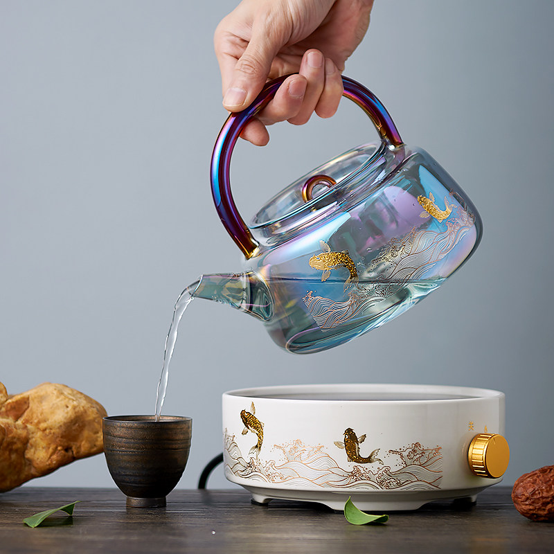 京岛迷你黑晶炉煮茶器办公室泡茶小型煮茶器快煮壶烧水.可自动断
