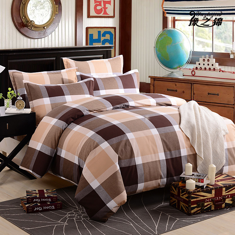 纯棉老粗布被套单件加厚全棉布150x200单人200x230双人被罩1.8m床