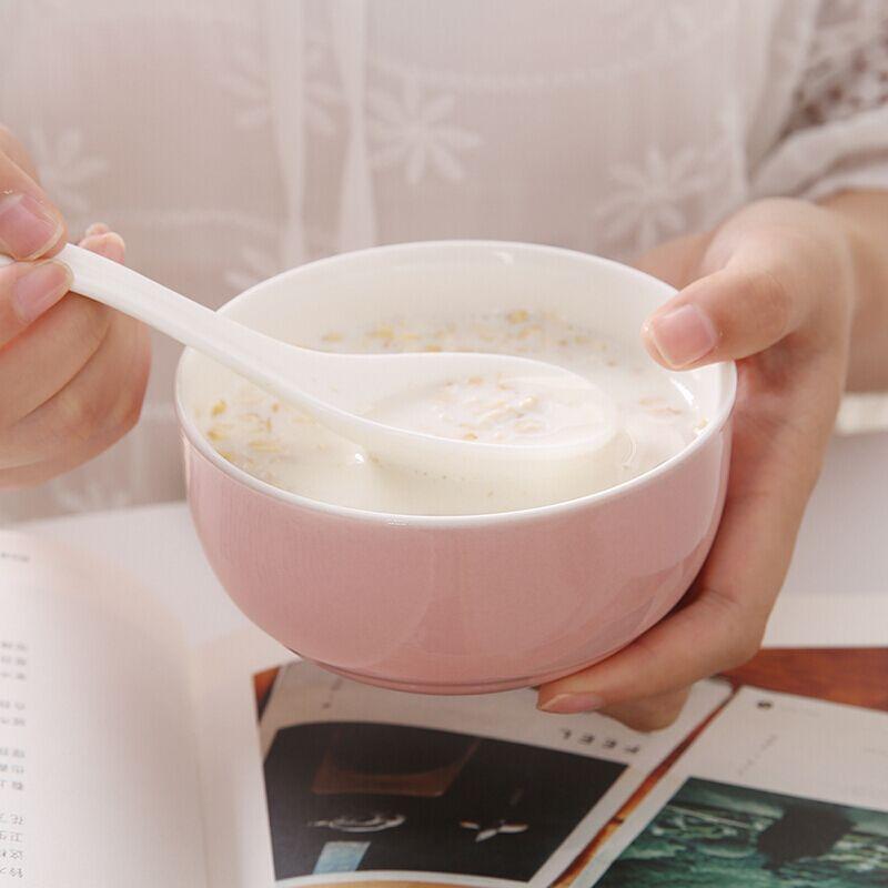 家用分色碗四人四口亲子碗可区分米饭碗4只套装北欧式儿童小号吃