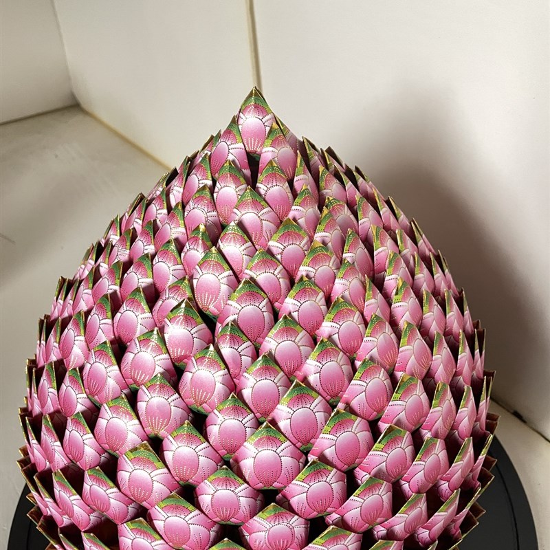 33*28 彩色金纸 特色工艺品 手工折纸品 文N化用品蓮花菠萝成品1