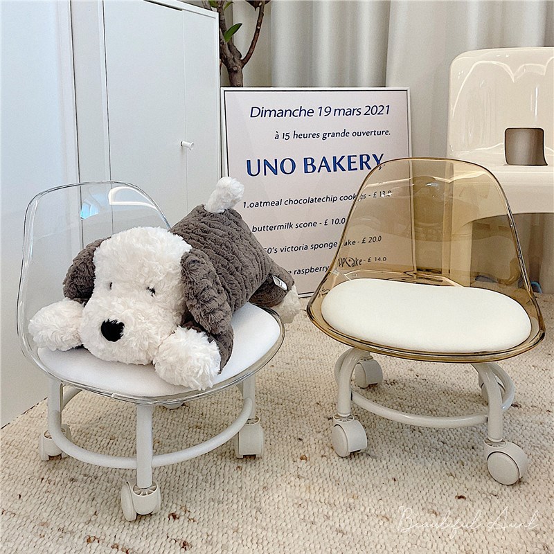 *漂亮的小姨妈*滑轮矮凳小凳子带万向轮家用带娃神器儿Y童板凳圆