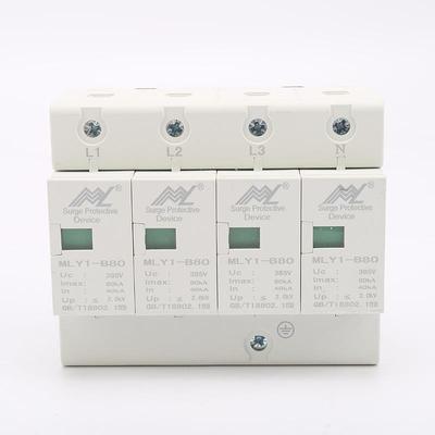 防雷避雷器MTH家用关浪保涌开护器MLY1-80保KA/4P电涌保护器浪涌