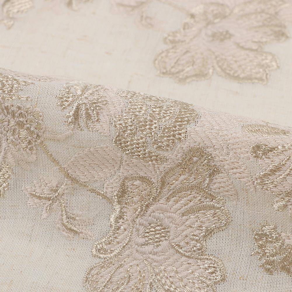 粘胶法E15810-D麻式亚宫绣廷刺布料