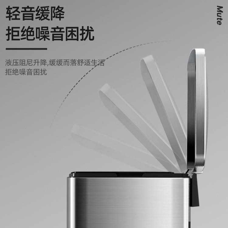 间带盖不锈F7669S8M垃钢圾用桶脚踩家厨房酒店餐厅高档脚踏大容量