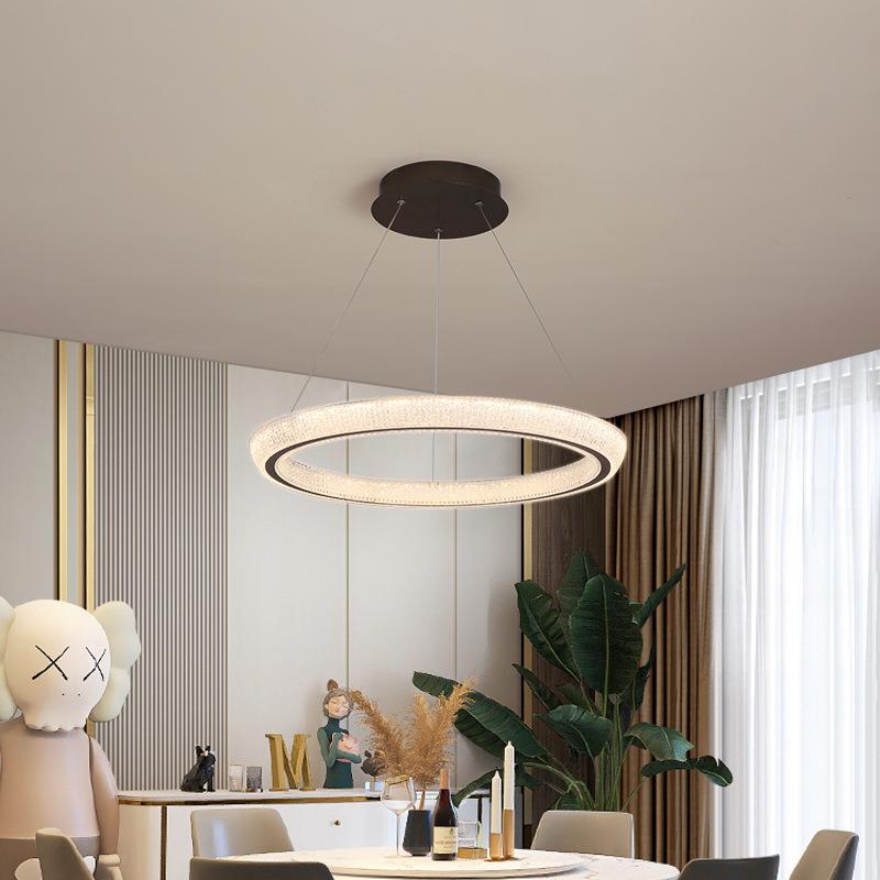 578能厅语音吊智卧灯主室意式极简约轻奢圆圈3环形客大吊灯