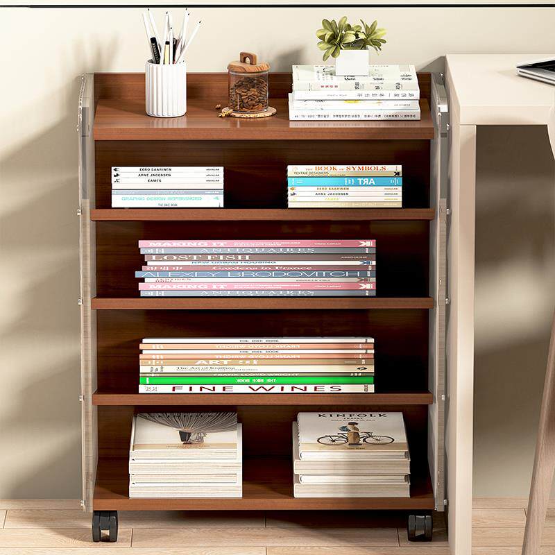书桌UDP架带轮置物架书柜书小推车桌旁收桌纳儿童书架可移立动边