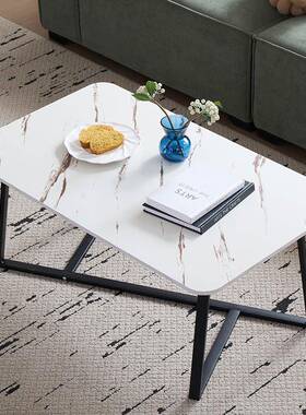 简约现代办公室纹理石用OYV理茶桌阳台家客厅茶几轻奢岩板桌泡茶