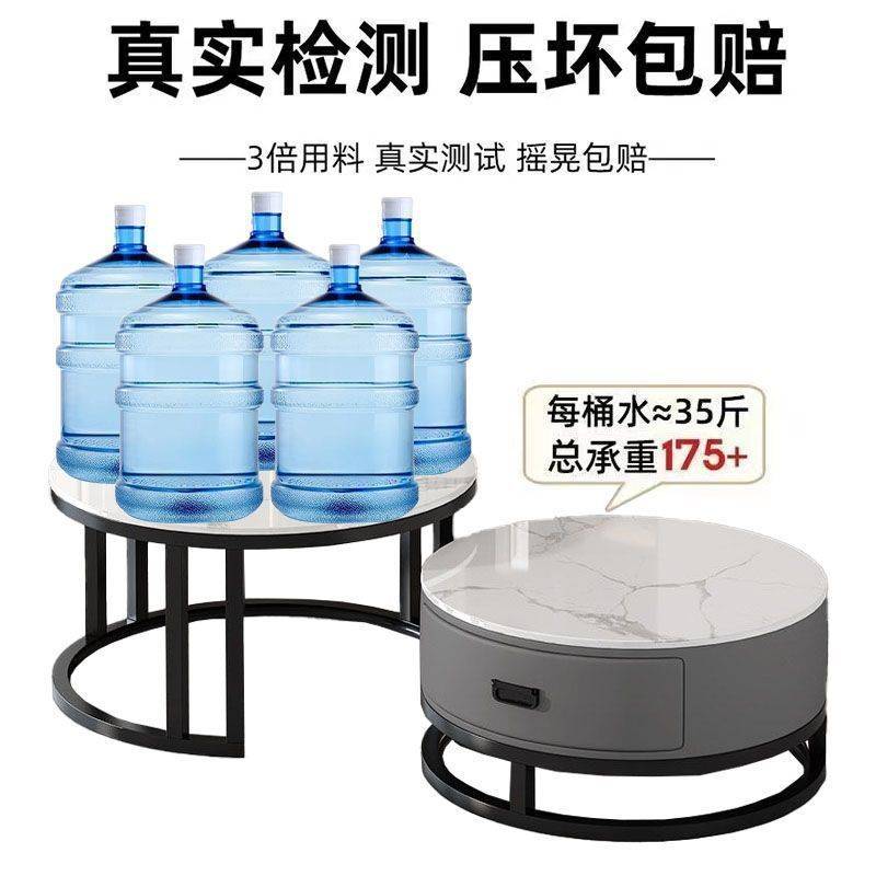 实木客厅组合岩板大理石新款简约现代茶几网红小户型圆形轻奢家用