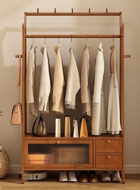 落地式挂衣架非实立木帽架42590卧室挂包架床边晚上放服置物式衣