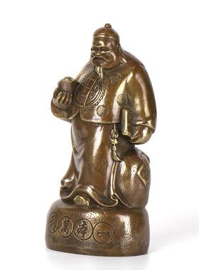 杨记铜财铜神万钱老板一本利财神0117打摆件精细算