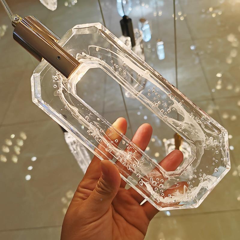 水晶楼911梯式吊灯复楼别墅楼梯吊跃层长吊灯自建房挑高间客厅大