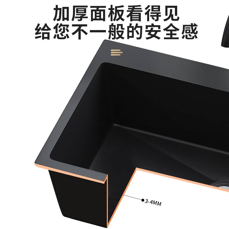 IL不锈钢水槽商用黑色带支架落地式洗手水池家用双槽厨房洗碗洗菜
