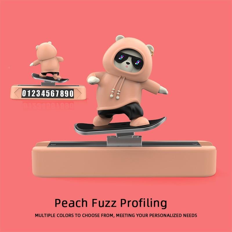 网屏红卡通临时停车牌汽车车载控台86滑板滑动创幕摆件可爱意装中